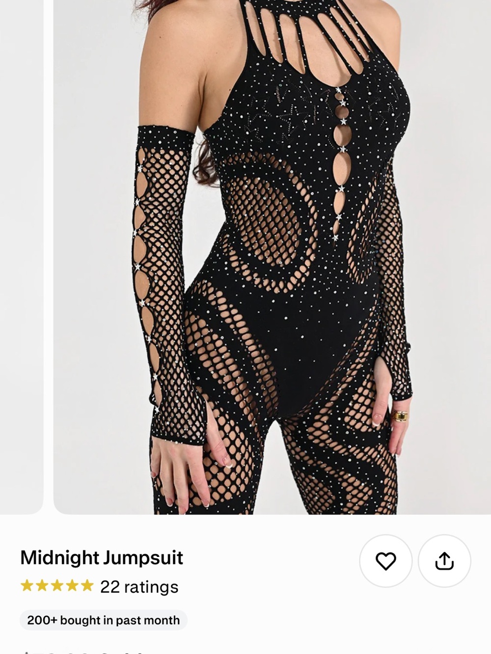 Rave jumpsuit with rhinestone